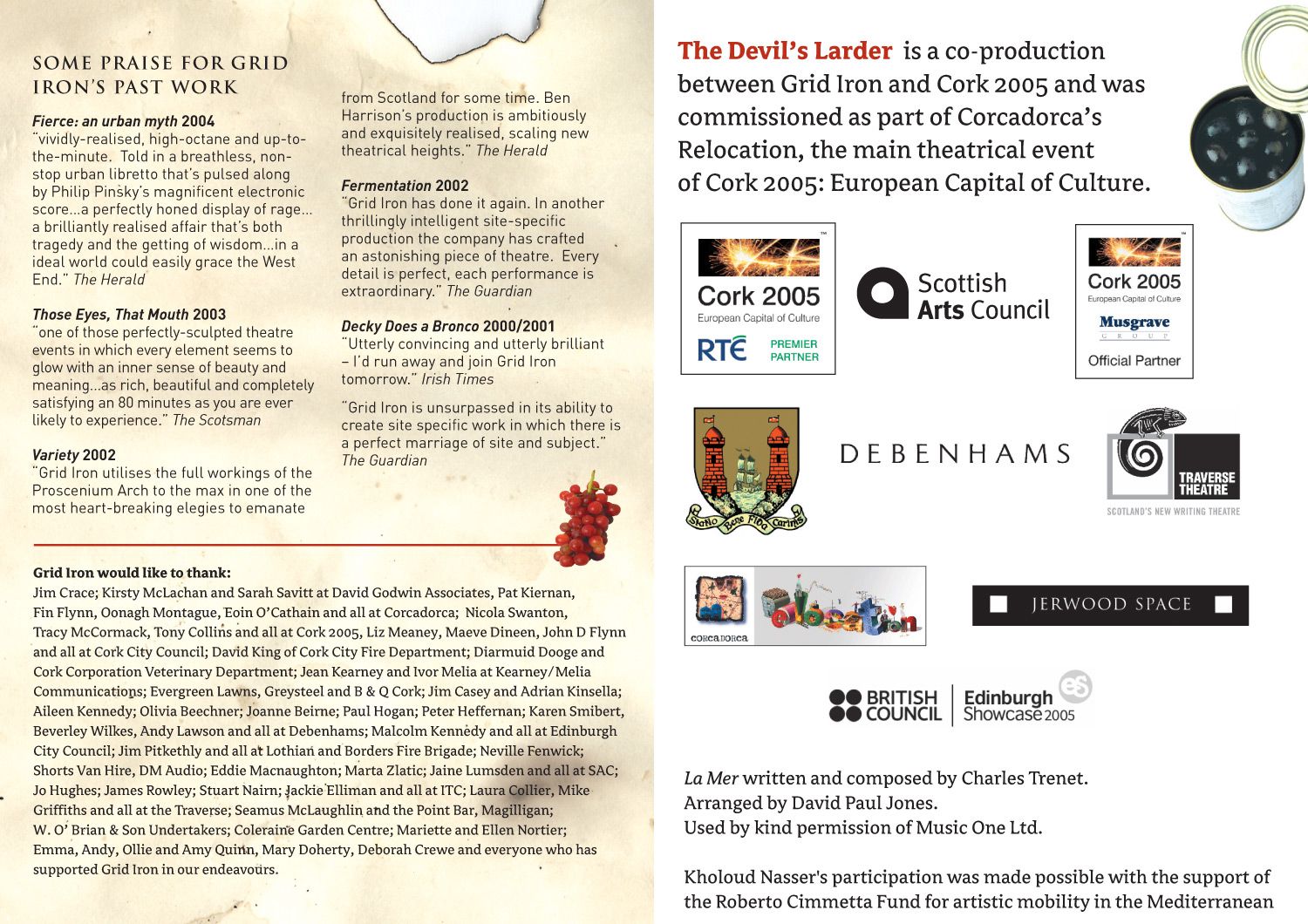 The Devils Larder (2005) - Programme