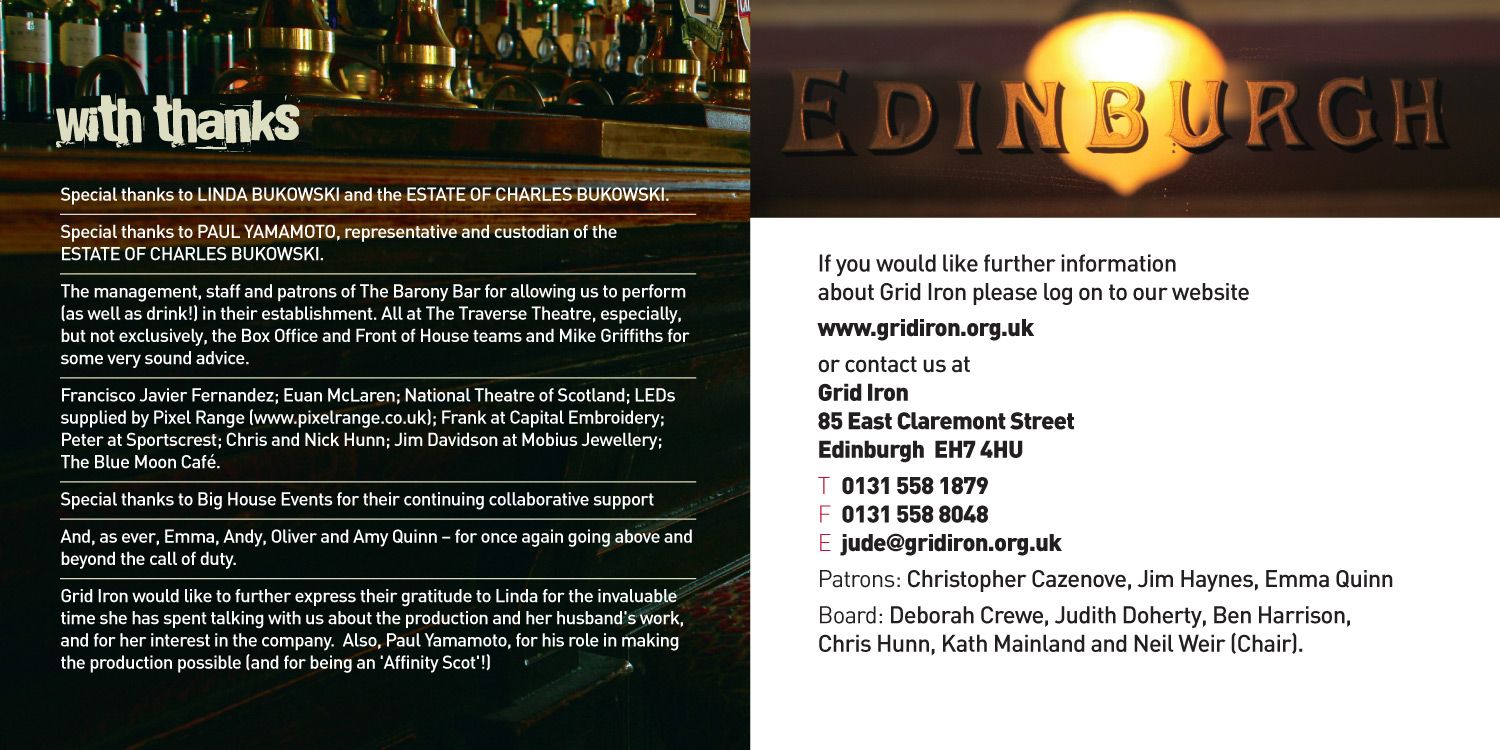 Barflies (2009) - Programme