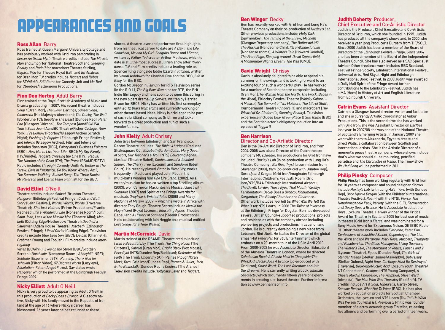 Decky Does a Bronco (2010) - Programme