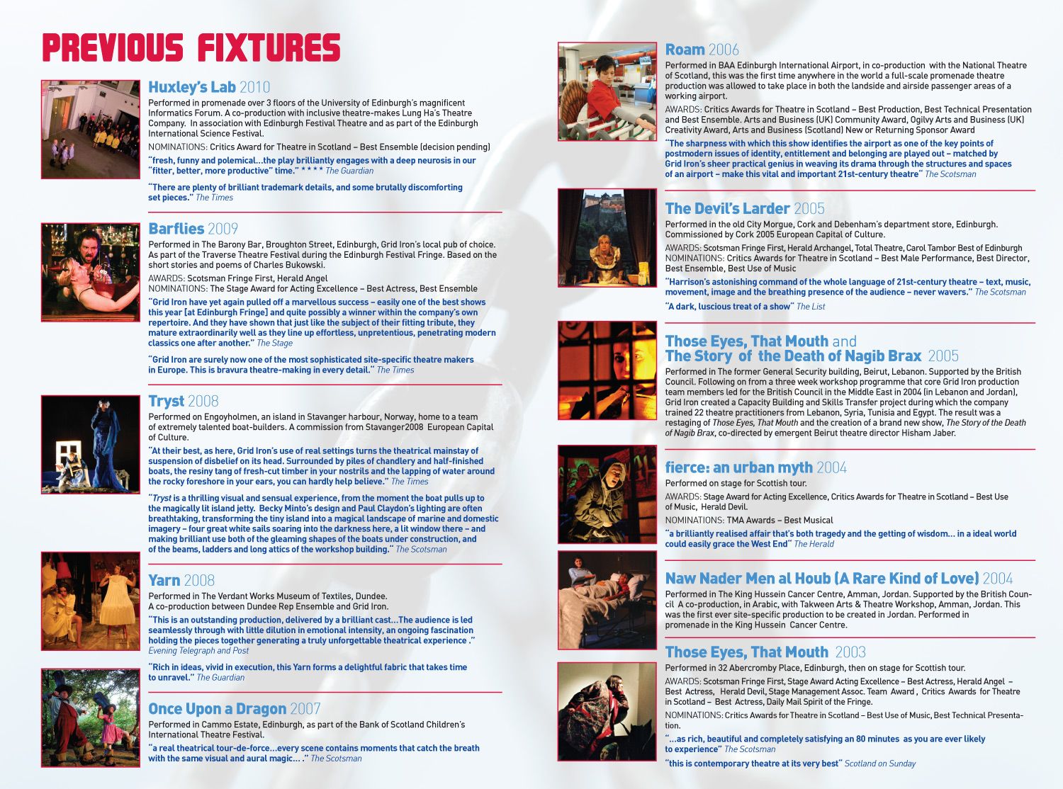 Decky Does a Bronco (2010) - Programme