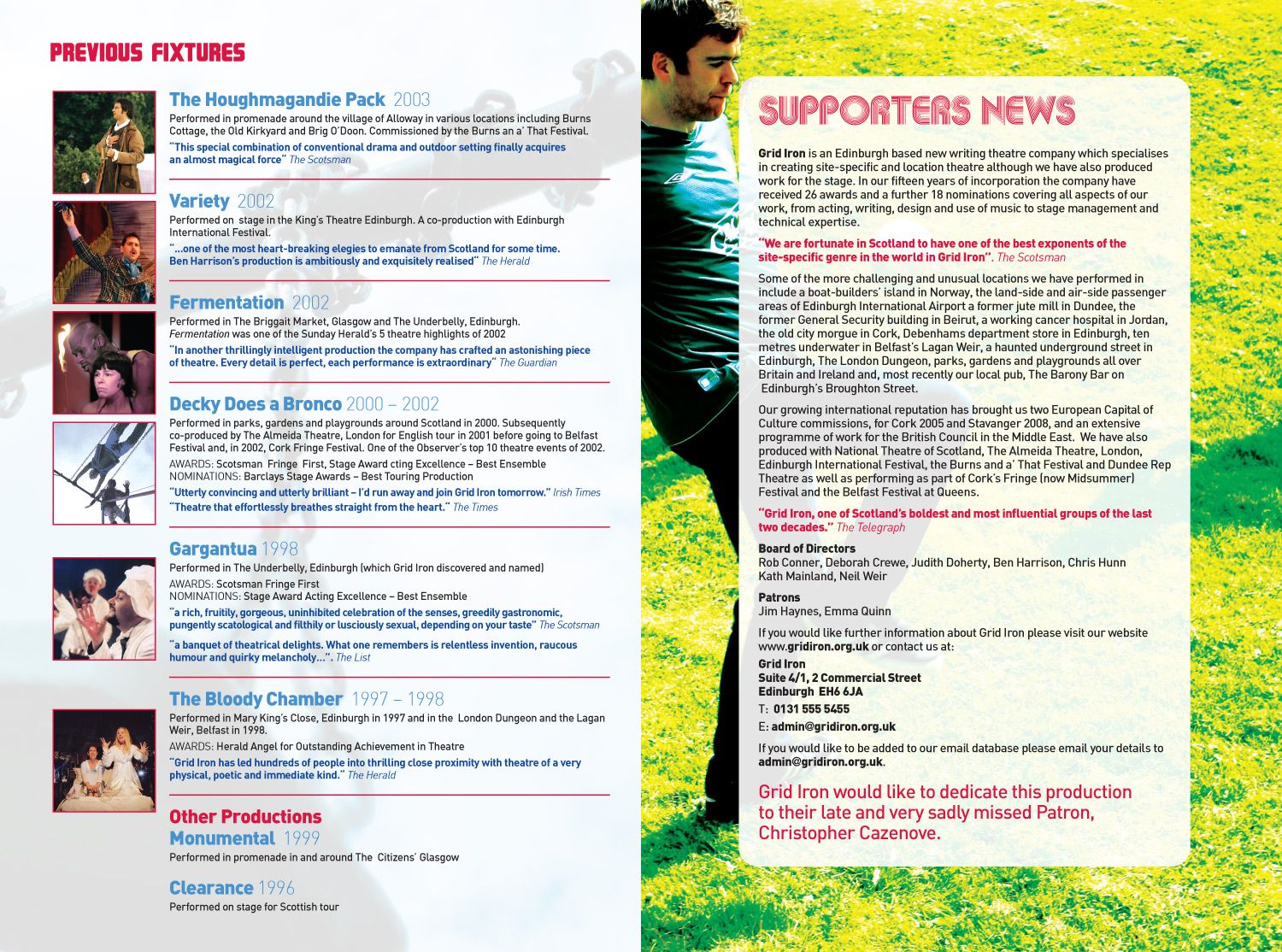 Decky Does a Bronco (2010) - Programme