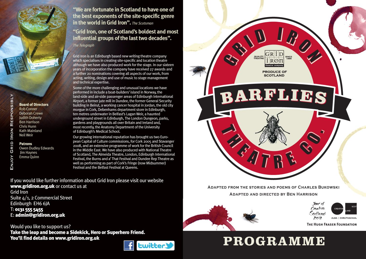 Barflies (2012) - Programme