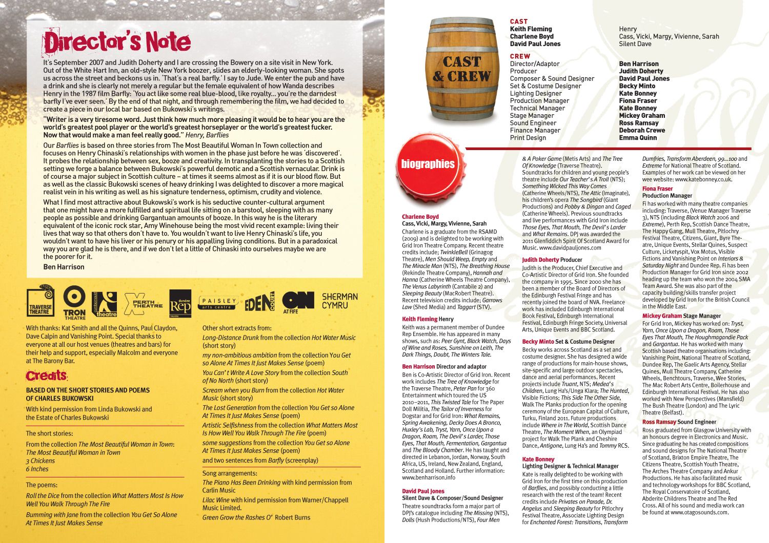 Barflies (2012) - Programme