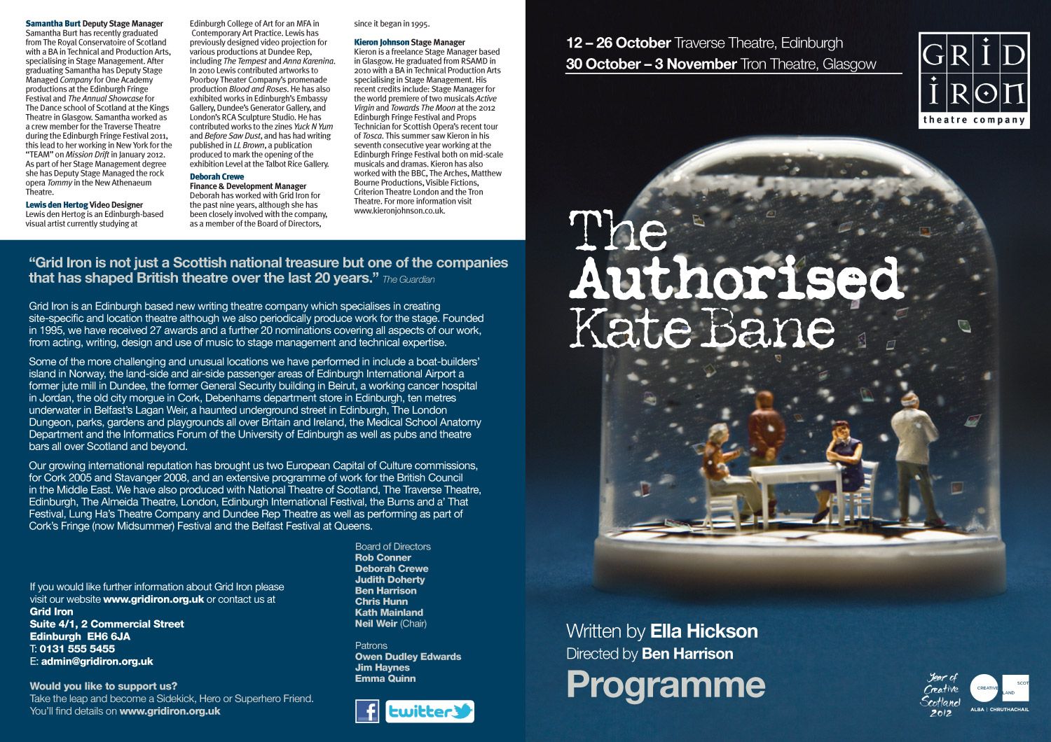 The Authorised Kate Bane - Programme