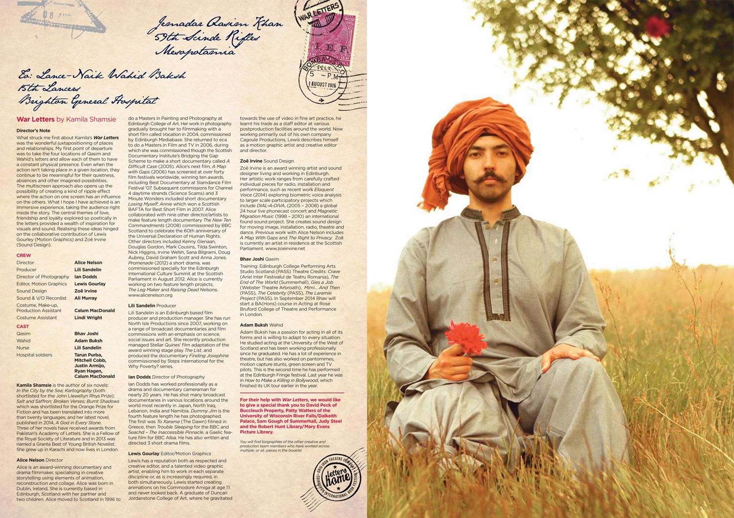 Letters Home - Programme