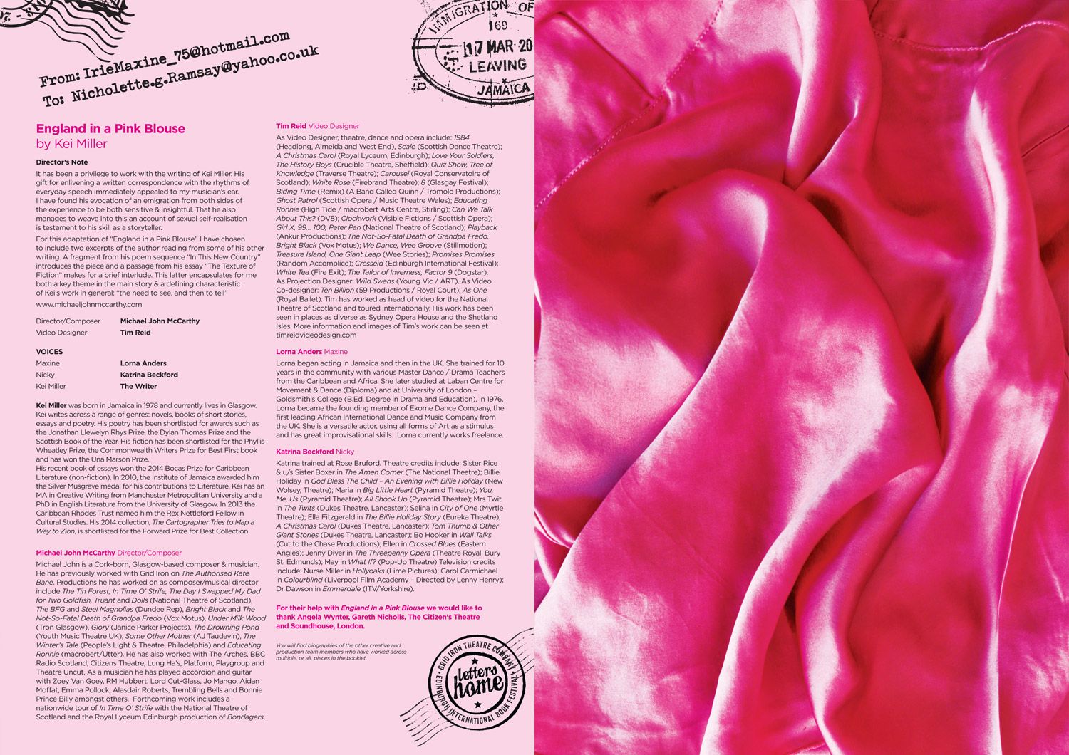 Letters Home - Programme