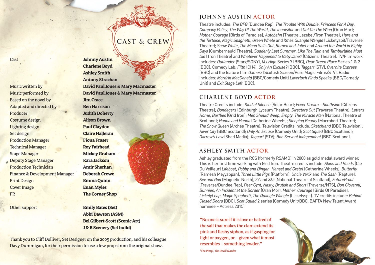 The Devil's Larder - Programme