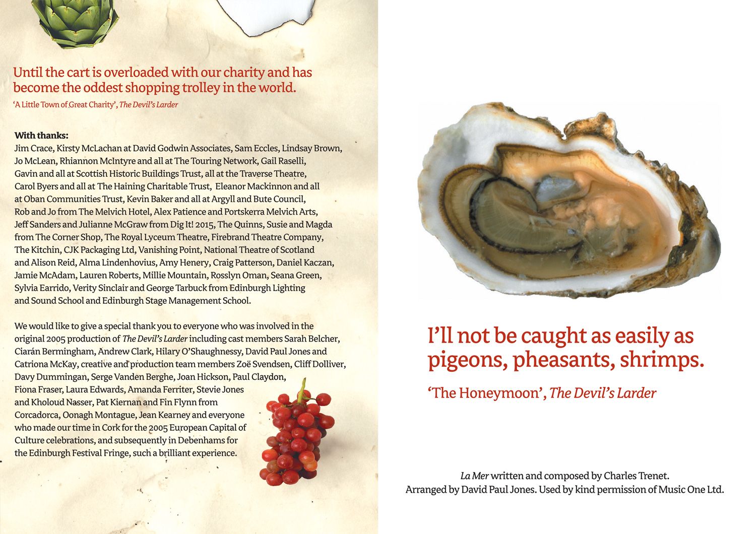 The Devil's Larder - Programme