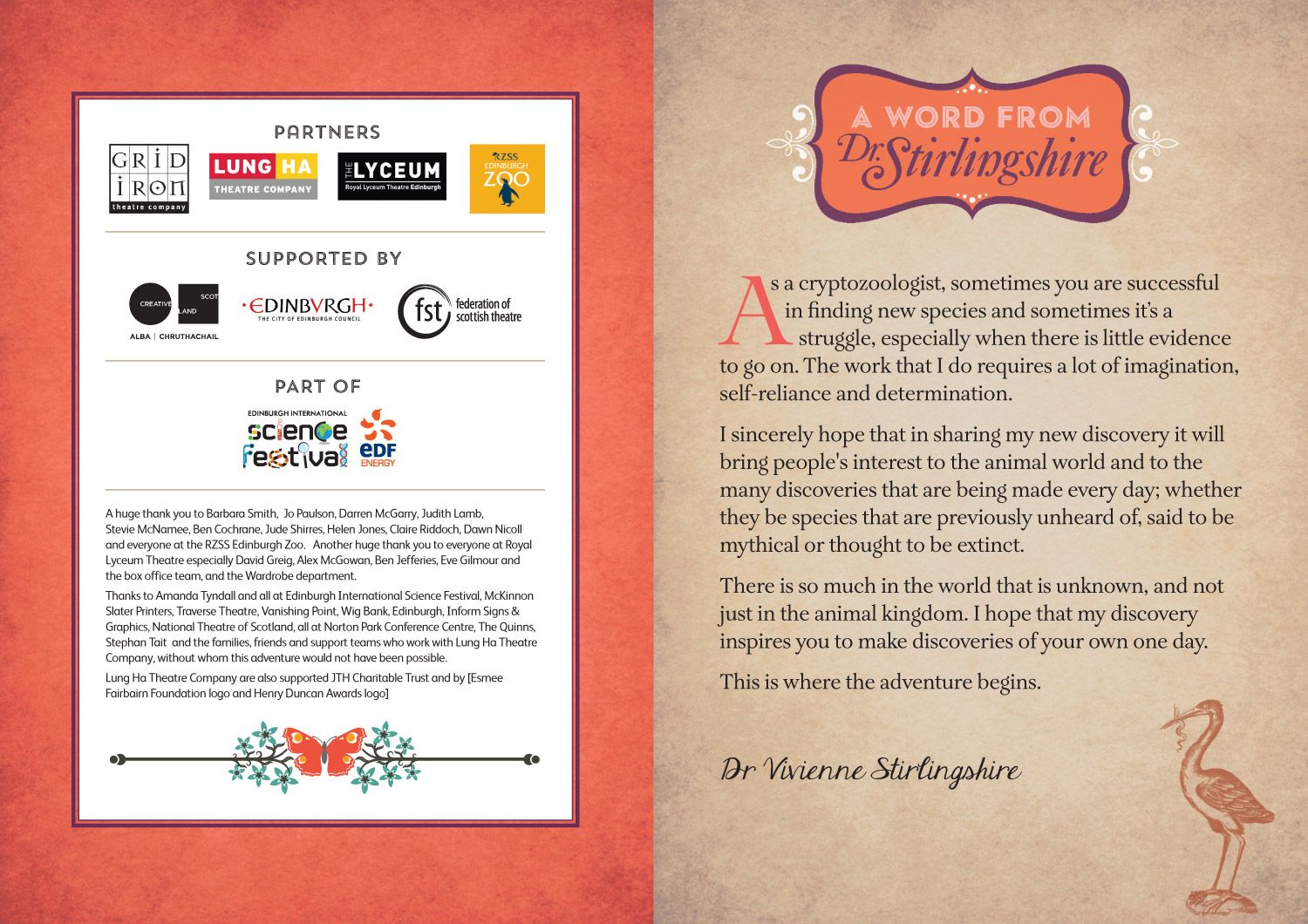 Dr Stirlingshire's Discovery - Programme