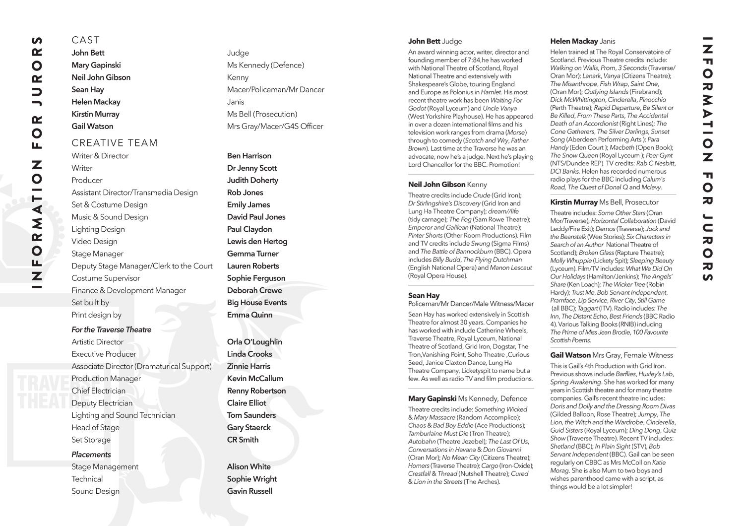 Jury Play - Programme